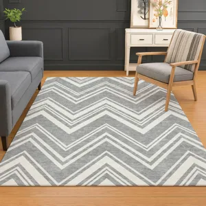 Luxury Washable Indoor/Outdoor The Reserve Pewter 5\' x 7\'6\" Rug