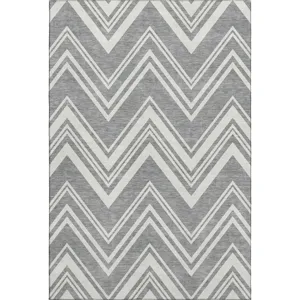 Luxury Washable Indoor/Outdoor The Reserve Pewter 5\' x 7\'6\" Rug