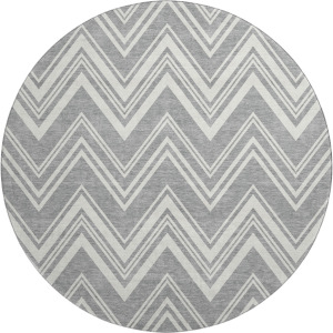 Luxury Washable Indoor/Outdoor The Reserve Pewter 8' x 8' Round Rug
