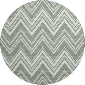Luxury Washable Indoor/Outdoor The Reserve Sage 8' x 8' Round Rug