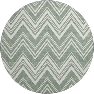 Luxury Washable Indoor/Outdoor The Reserve Sage 8\' x 8\' Round Rug