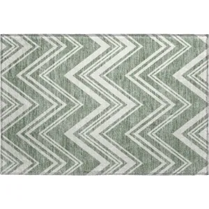 Luxury Washable Indoor/Outdoor The Reserve Sage 1\'8\" x 2\'6\" Rug