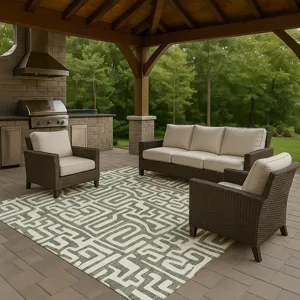 Luxury Washable Indoor/Outdoor The Reserve Basil 2\'6\" x 3\'10\" Rug