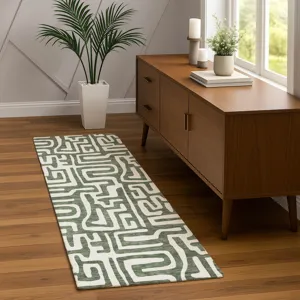 Luxury Washable Indoor/Outdoor The Reserve Basil 2\'3\" x 7\'6\" Runner Rug