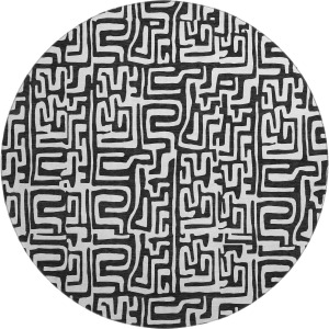Luxury Washable Indoor/Outdoor The Reserve Black 8' x 8' Round Rug