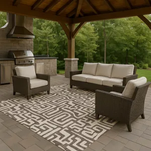 Luxury Washable Indoor/Outdoor The Reserve Chocolate 10\' x 14\' Rug