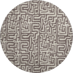 Luxury Washable Indoor/Outdoor The Reserve Chocolate 8' x 8' Round Rug