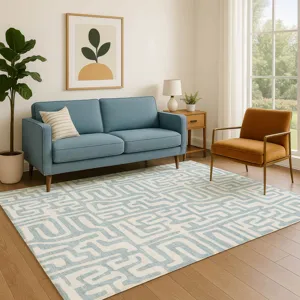 Luxury Washable Indoor/Outdoor The Reserve Denim 8\' x 10\' Rug