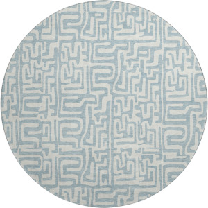 Luxury Washable Indoor/Outdoor The Reserve Denim 8' x 8' Round Rug