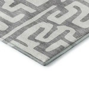 Luxury Washable Indoor/Outdoor The Reserve Gray 3\' x 5\' Rug
