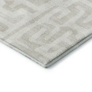Luxury Washable Indoor/Outdoor The Reserve Ivory 2\'3\" x 7\'6\" Runner Rug