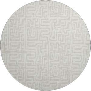 Luxury Washable Indoor/Outdoor The Reserve Ivory 8' x 8' Round Rug