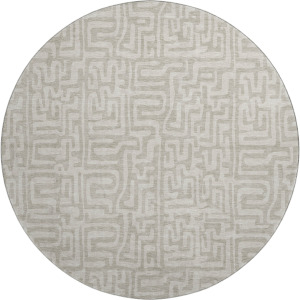 Luxury Washable Indoor/Outdoor The Reserve Taupe 8' x 8' Round Rug