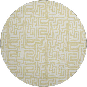Luxury Washable Indoor/Outdoor The Reserve Wheat 8' x 8' Round Rug