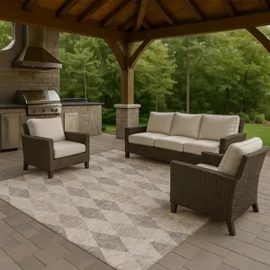 Luxury Washable Indoor/Outdoor The Reserve Beige 9\' x 12\' Rug
