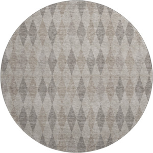Luxury Washable Indoor/Outdoor The Reserve Beige 8' x 8' Round Rug