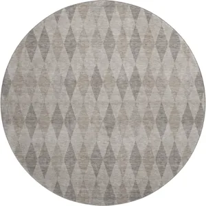 Luxury Washable Indoor/Outdoor The Reserve Beige 8\' x 8\' Round Rug