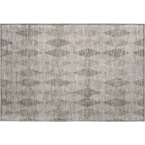 Luxury Washable Indoor/Outdoor The Reserve Beige 1\'8\" x 2\'6\" Rug