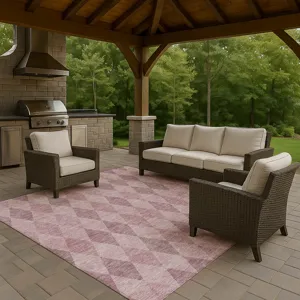 Luxury Washable Indoor/Outdoor The Reserve Blush 8\' x 10\' Rug