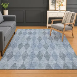 Luxury Washable Indoor/Outdoor The Reserve Denim 10\' x 14\' Rug