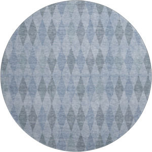 Luxury Washable Indoor/Outdoor The Reserve Denim 8' x 8' Round Rug