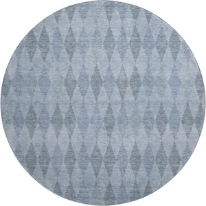 Luxury Washable Indoor/Outdoor The Reserve Denim 8\' x 8\' Round Rug