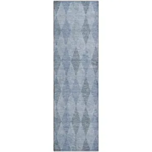 Luxury Washable Indoor/Outdoor The Reserve Denim 2\'3\" x 7\'6\" Runner Rug