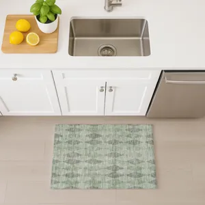 Luxury Washable Indoor/Outdoor The Reserve Fern 1\'8\" x 2\'6\" Rug