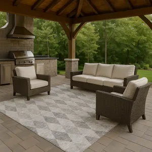 Luxury Washable Indoor/Outdoor The Reserve Gray 2\'6\" x 3\'10\" Rug