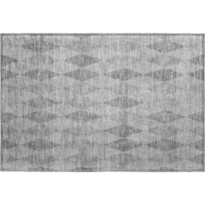 Luxury Washable Indoor/Outdoor The Reserve Gray 1\'8\" x 2\'6\" Rug