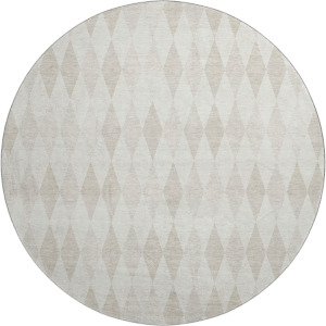 Luxury Washable Indoor/Outdoor The Reserve Ivory 8' x 8' Round Rug