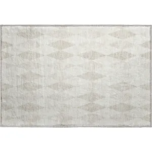 Luxury Washable Indoor/Outdoor The Reserve Ivory 1\'8\" x 2\'6\" Rug