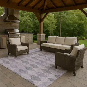 Luxury Washable Indoor/Outdoor The Reserve Lavender 9\' x 12\' Rug