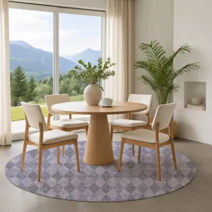 Luxury Washable Indoor/Outdoor The Reserve Lavender 8\' x 8\' Round Rug
