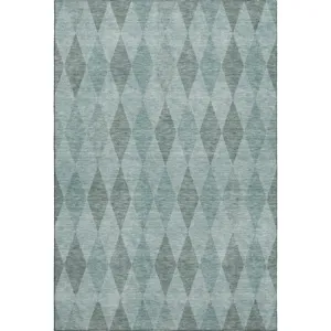 Luxury Washable Indoor/Outdoor The Reserve Teal 8\' x 10\' Rug