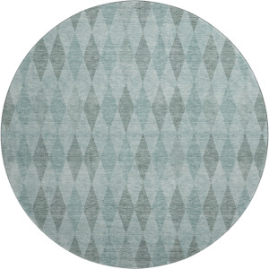 Luxury Washable Indoor/Outdoor The Reserve Teal 8' x 8' Round Rug
