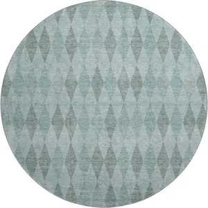 Luxury Washable Indoor/Outdoor The Reserve Teal 8\' x 8\' Round Rug