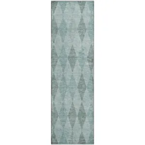 Luxury Washable Indoor/Outdoor The Reserve Teal 2\'3\" x 7\'6\" Runner Rug