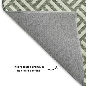 Luxury Washable Indoor/Outdoor The Reserve Basil 1\'8\" x 2\'6\" Rug