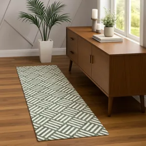 Luxury Washable Indoor/Outdoor The Reserve Basil 2\'3\" x 7\'6\" Runner Rug