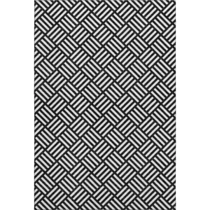 Luxury Washable Indoor/Outdoor The Reserve Black 5\' x 7\'6\" Rug