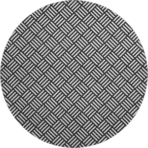 Luxury Washable Indoor/Outdoor The Reserve Black 8\' x 8\' Round Rug