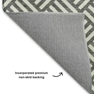 Luxury Washable Indoor/Outdoor The Reserve Charcoal 5\' x 7\'6\" Rug