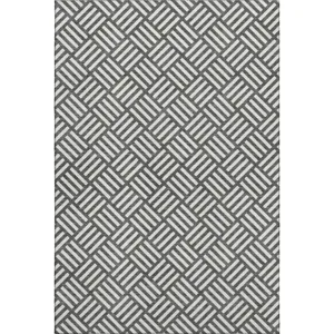 Luxury Washable Indoor/Outdoor The Reserve Charcoal 5\' x 7\'6\" Rug