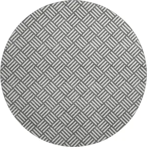 Luxury Washable Indoor/Outdoor The Reserve Charcoal 8\' x 8\' Round Rug