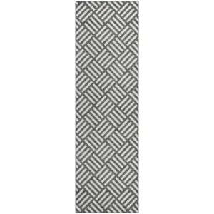 Luxury Washable Indoor/Outdoor The Reserve Charcoal 2\'3\" x 7\'6\" Runner Rug