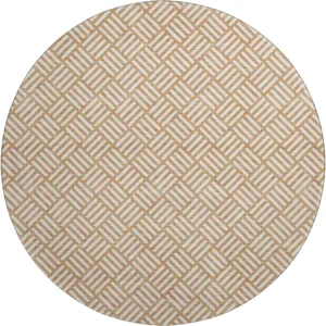 Luxury Washable Indoor/Outdoor The Reserve Copper 8\' x 8\' Round Rug