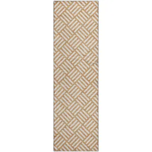 Luxury Washable Indoor/Outdoor The Reserve Copper 2\'3\" x 7\'6\" Runner Rug