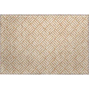 Luxury Washable Indoor/Outdoor The Reserve Copper 1\'8\" x 2\'6\" Rug