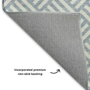 Luxury Washable Indoor/Outdoor The Reserve Denim 1\'8\" x 2\'6\" Rug